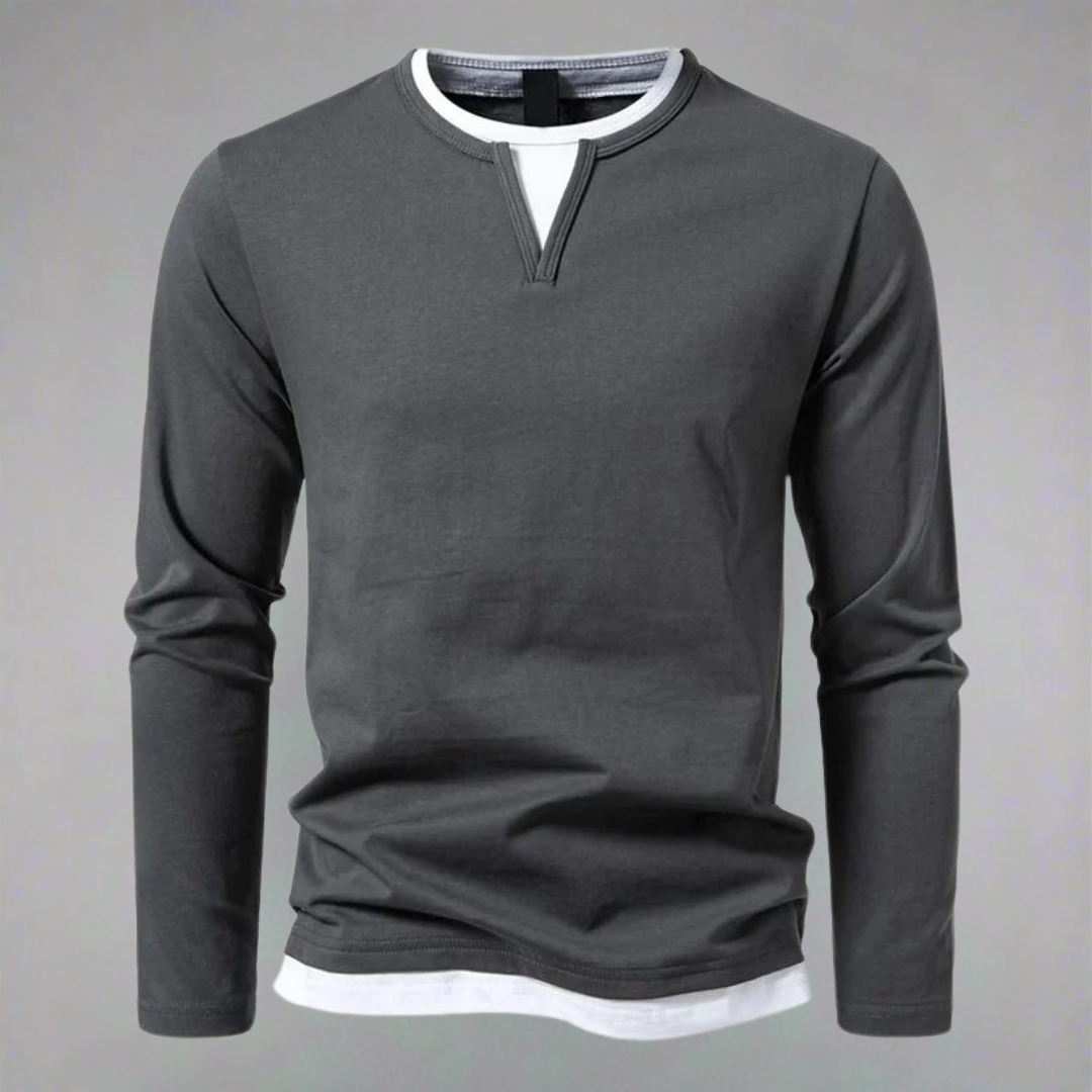 Lio - Longsleeve Shirt met V-Hals voor Heren