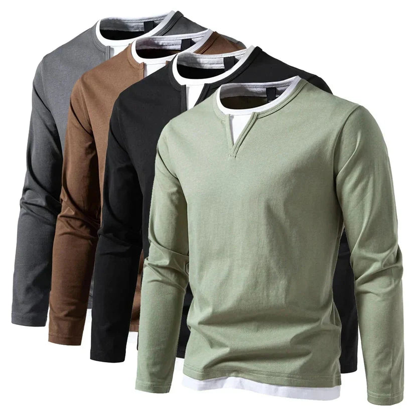 Lio - Longsleeve Shirt met V-Hals voor Heren