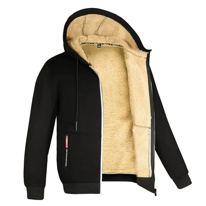 Carlos - Fleece Hoodie met Rits voor Heren