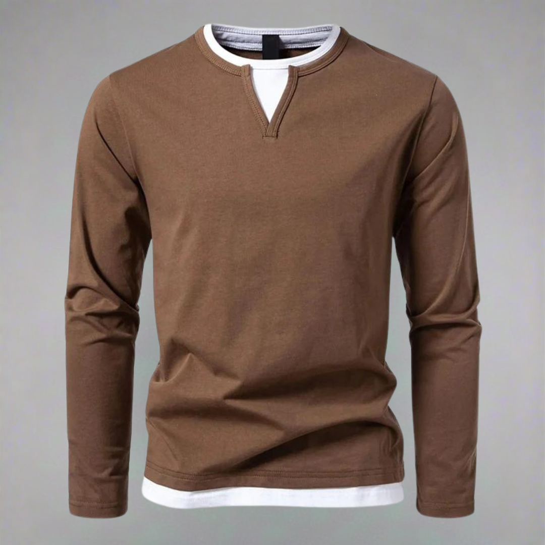 Lio - Longsleeve Shirt met V-Hals voor Heren