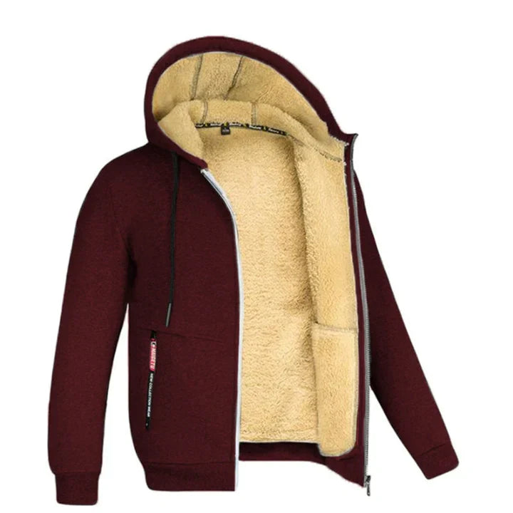 Carlos - Fleece Hoodie met Rits voor Heren