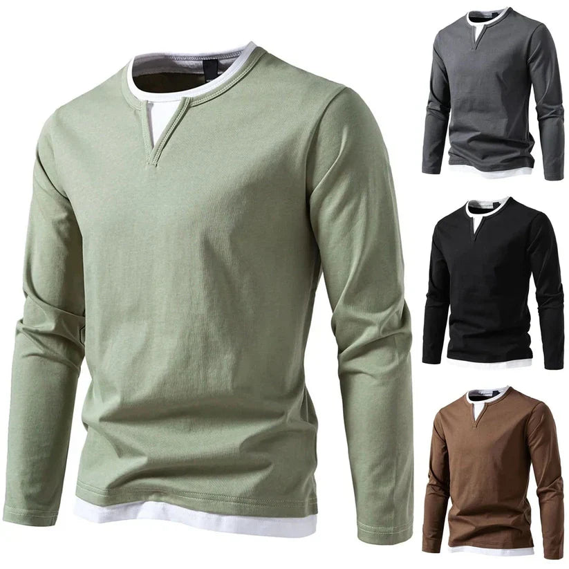 Lio - Longsleeve Shirt met V-Hals voor Heren