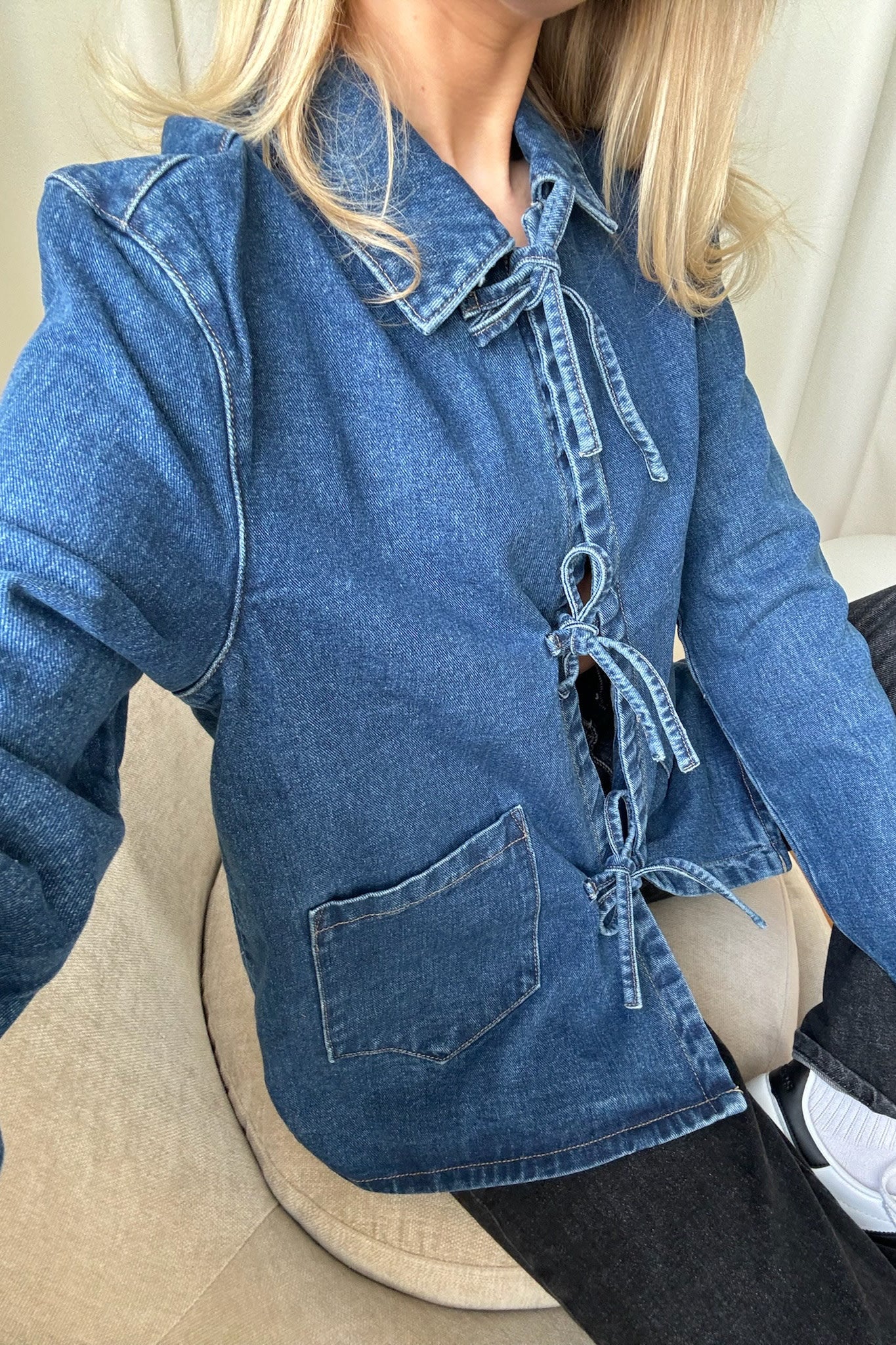 Raya - Denim Jas met Knoopjes voor Dames