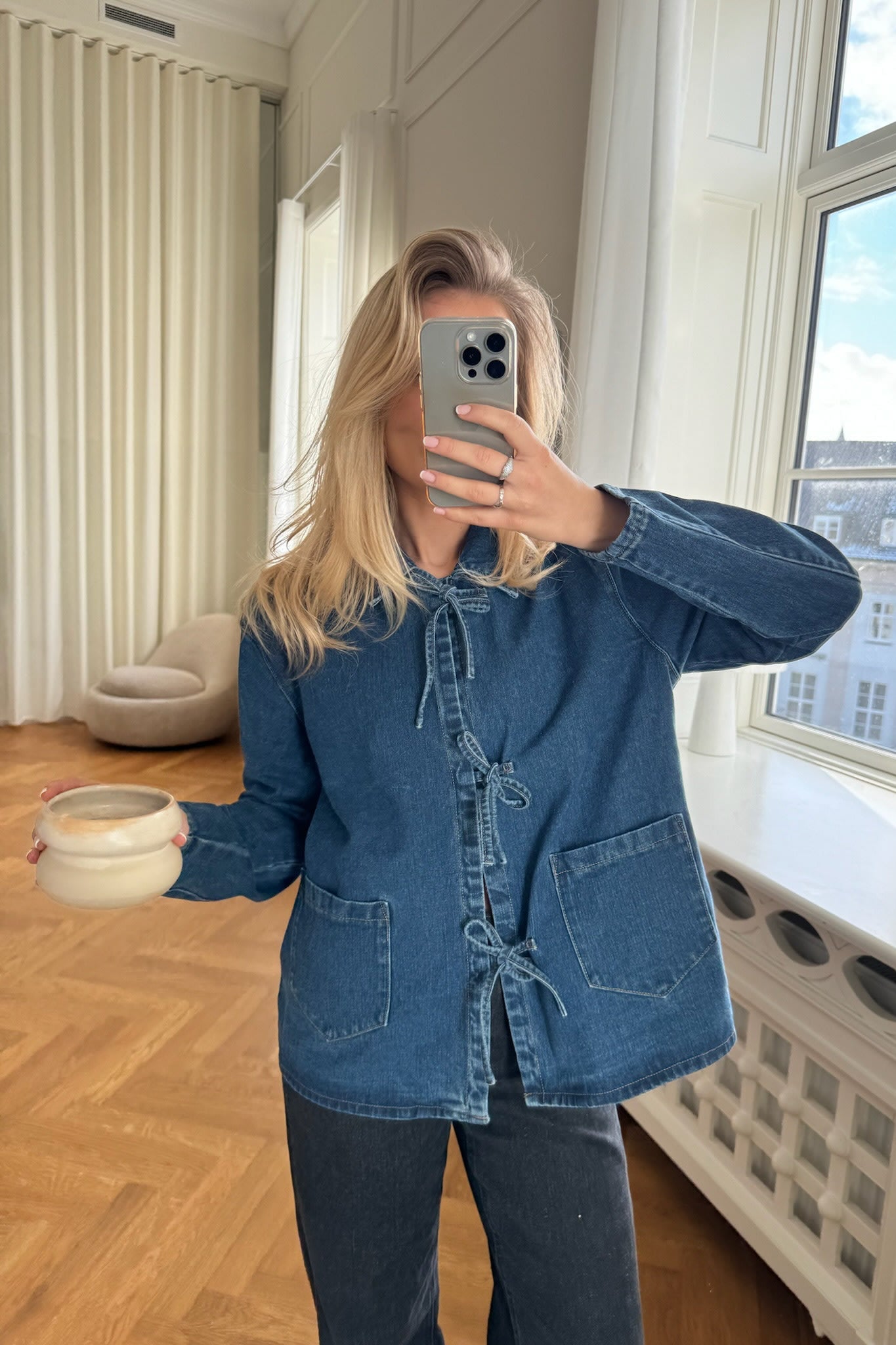 Raya - Denim Jas met Knoopjes voor Dames