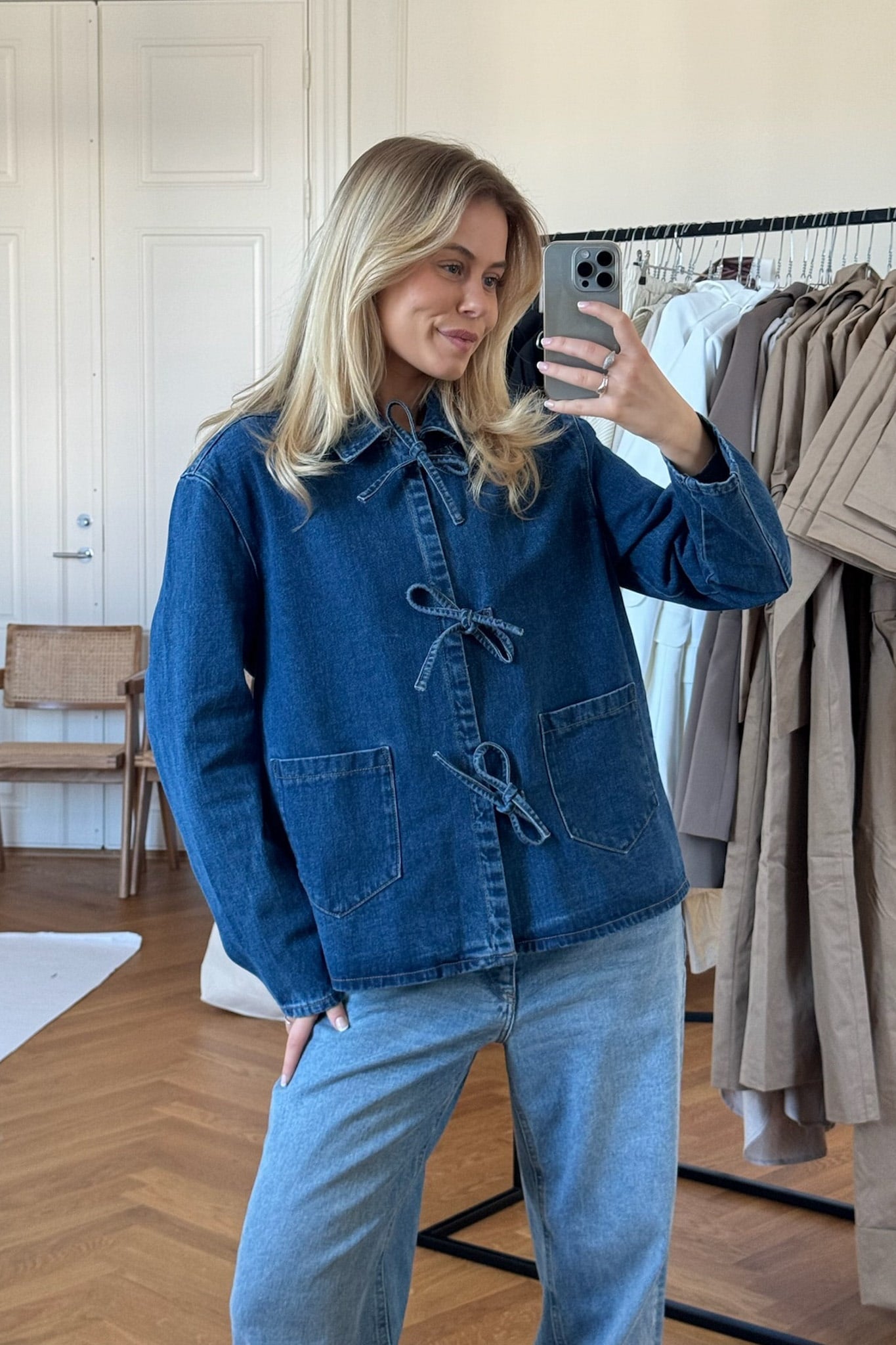 Raya - Denim Jas met Knoopjes voor Dames