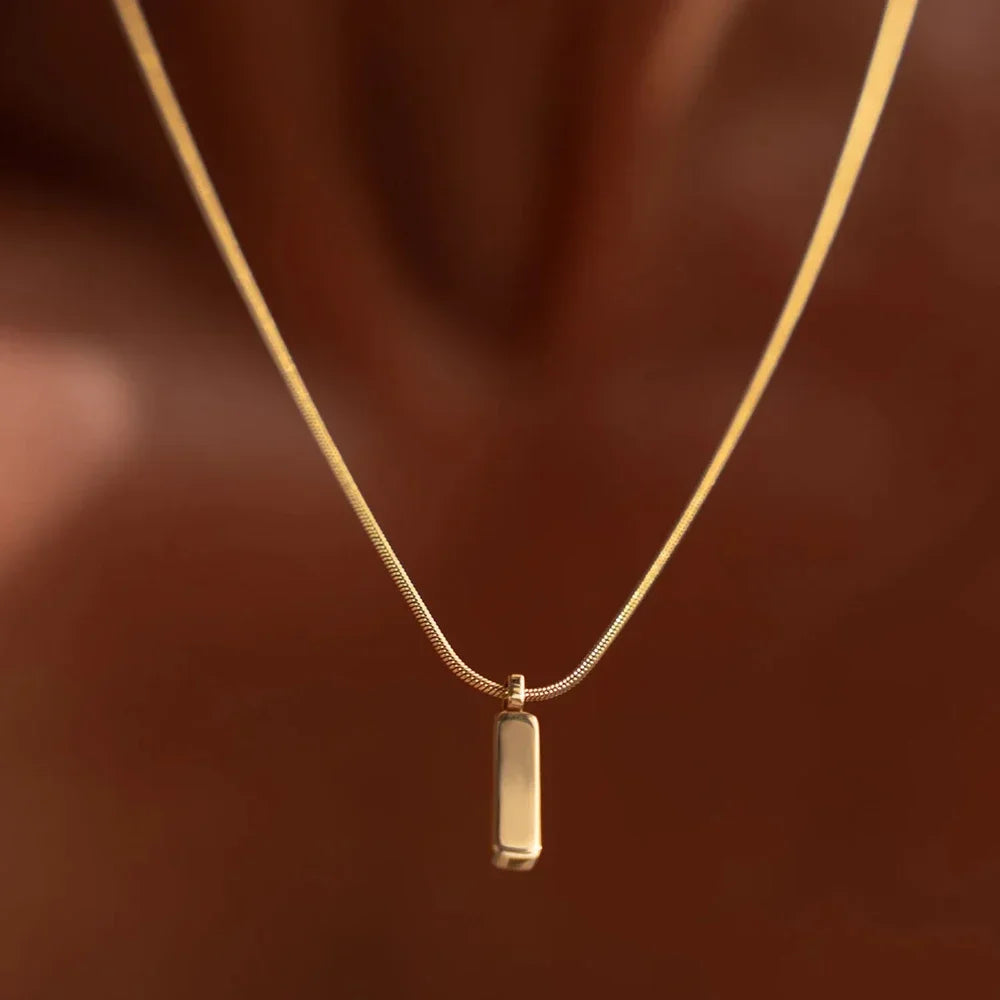 BORDÈH - Gouden Ketting met Hanger van RVS voor Heren