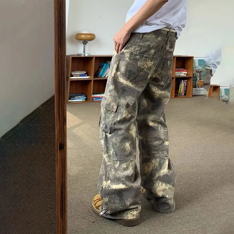 Ilario - Losse Cargo Broek met Camouflage voor Heren