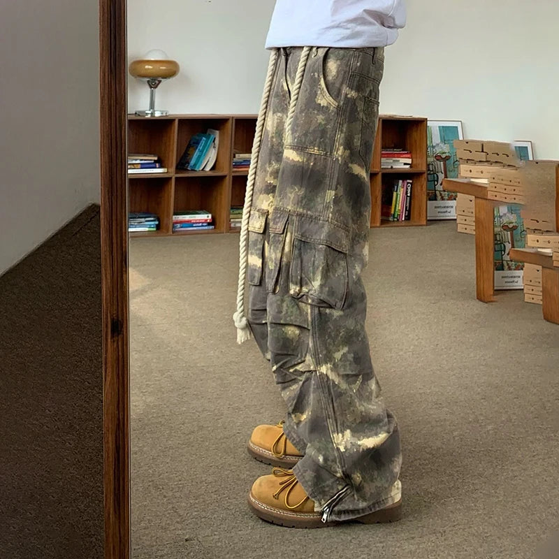 Ilario - Losse Cargo Broek met Camouflage voor Heren