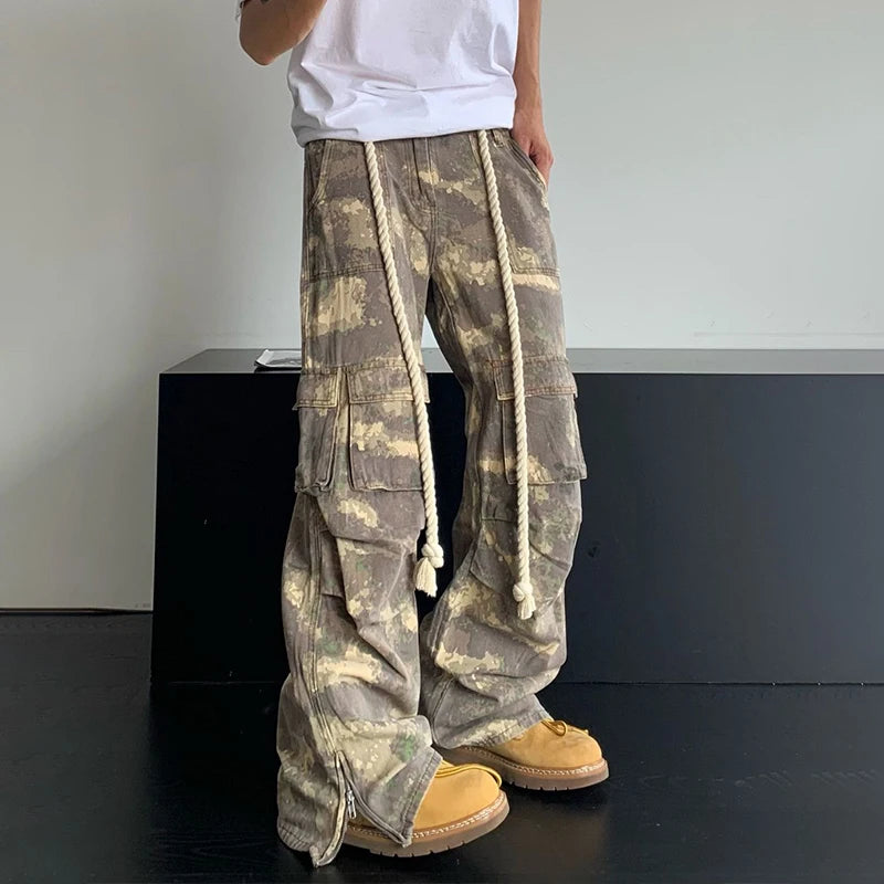 Ilario - Losse Cargo Broek met Camouflage voor Heren