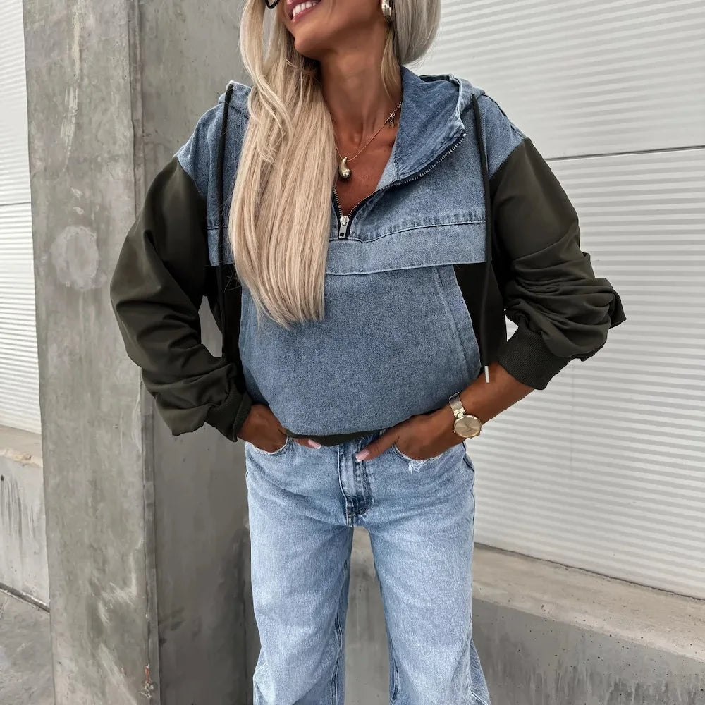 Cassandra - Denim Herfst Hoodie voor Dames